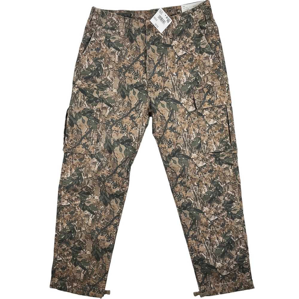 American Eagle Flex Camo Cargo Pants 29x30 Brown Green Drawstring Ankle NWT